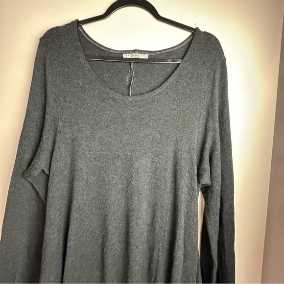 bryn Walker Gray Soft 90% Viscose Waterfall Lagenlook Oversized Tunic Top Size L - Picture 7 of 12